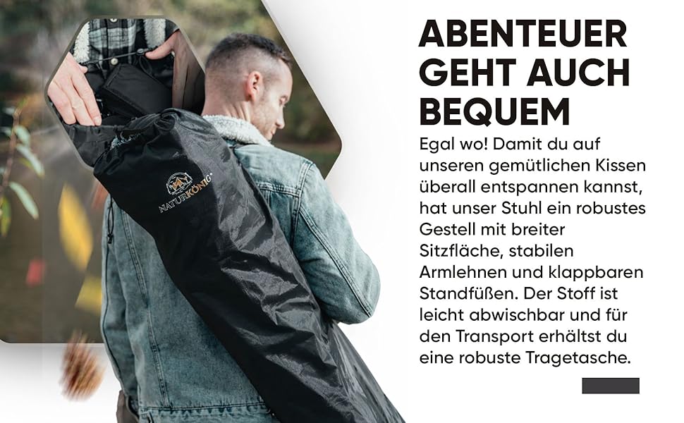 Зручний складаний стілець для кемпінгу та риболовлі, 160 кг, з подушкою та кишенею для напоїв (Чорний)