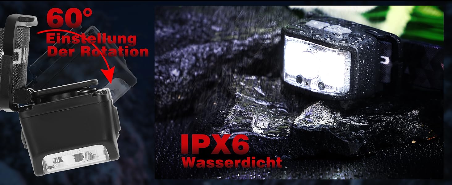 LED налобний ліхтар Aaizplz, 2 шт. - 2000 люмен, 16 режимів, водонепроникний IPX6, сенсор, магніт, для кемпінгу, бігу, риболовлі, дітей та дорослих