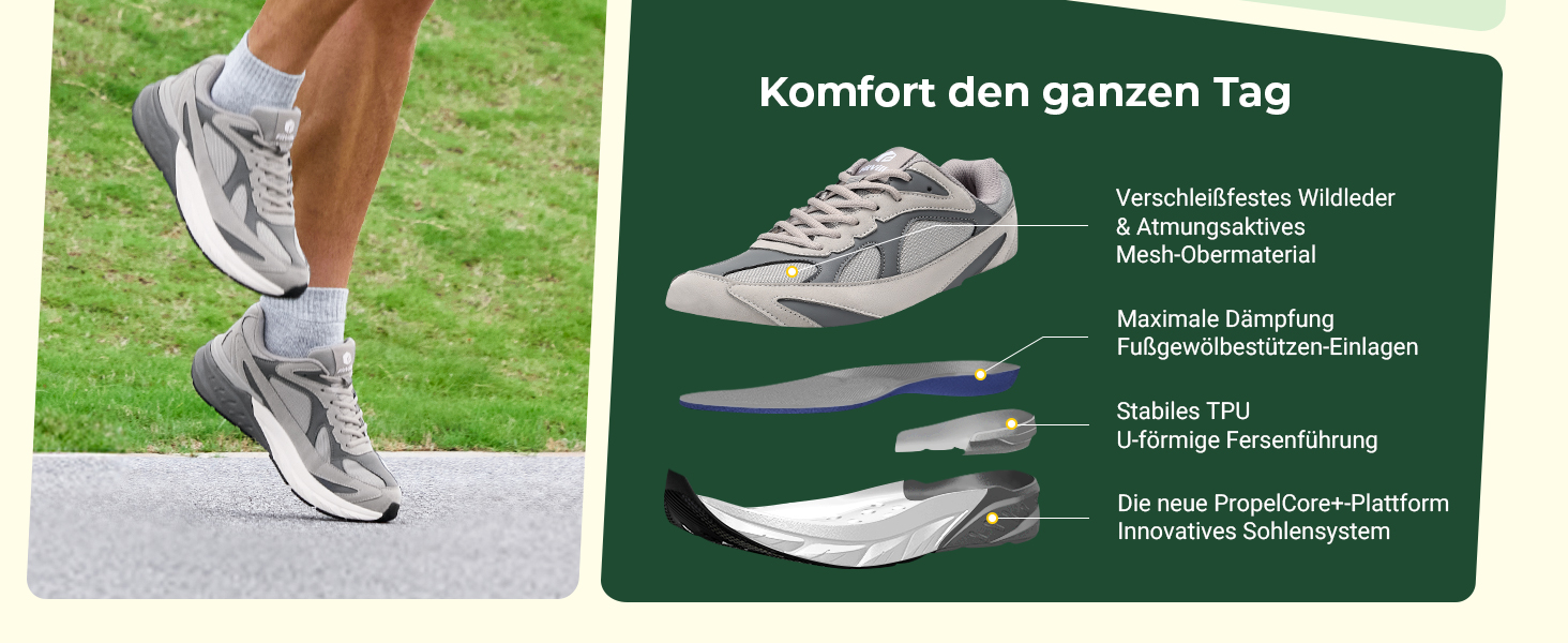 Чоловічі кросівки для бігу FitVille з широкою колодкою, чорно-сірі. Зручні, дихаючі, з неслизькою підошвою. Ідеальні для ходьби, фітнесу та джогінгу. Розмір 42.5 EU.