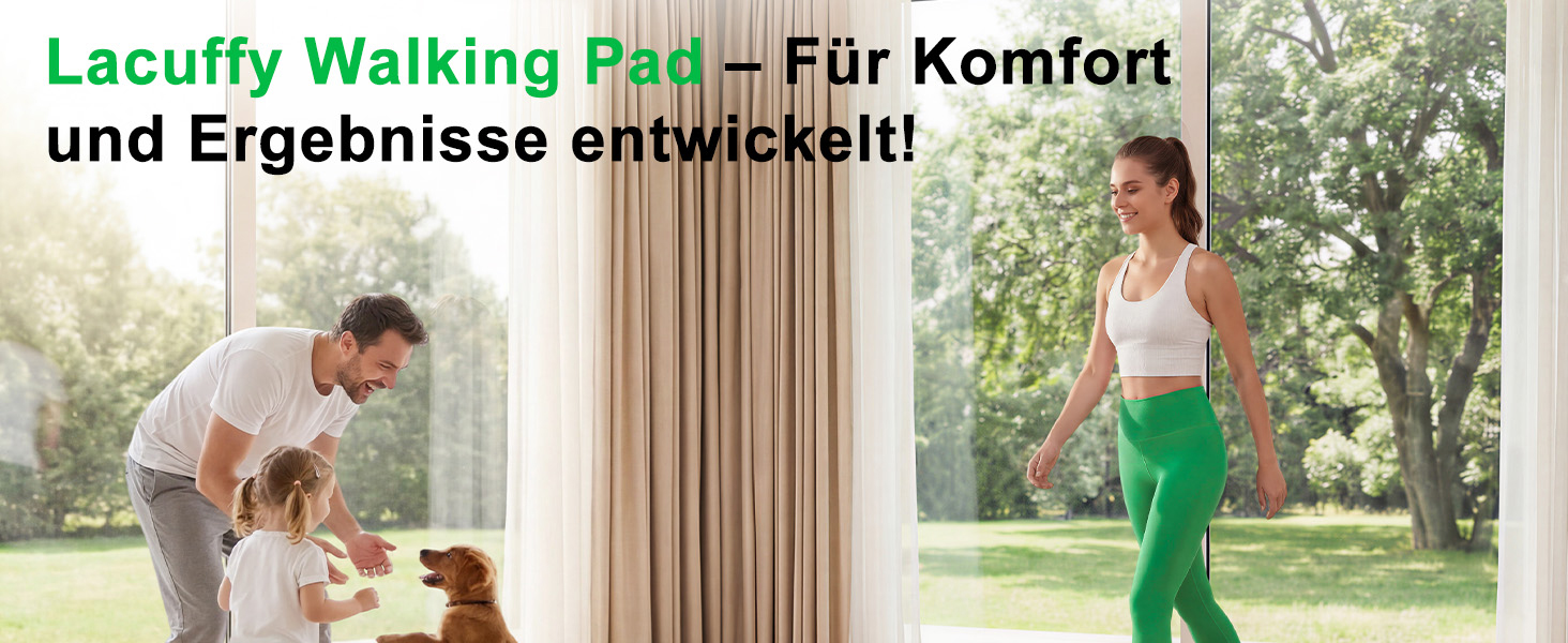 Бігова доріжка Lacuffy Walking Pad з нахилом та AI-тренуванням, керування через додаток, для дому та під стіл, макс. 136 кг, 90 см, чорна