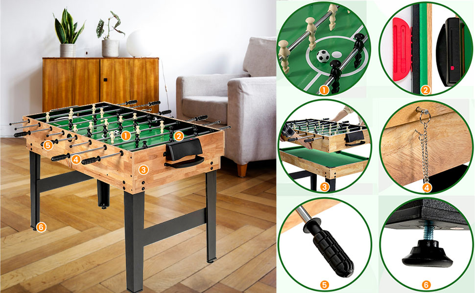 Дитячий ігровий стіл 4 в 1: футбол, хокей, більярд, теніс. Комбінований стіл для дітей та дорослих