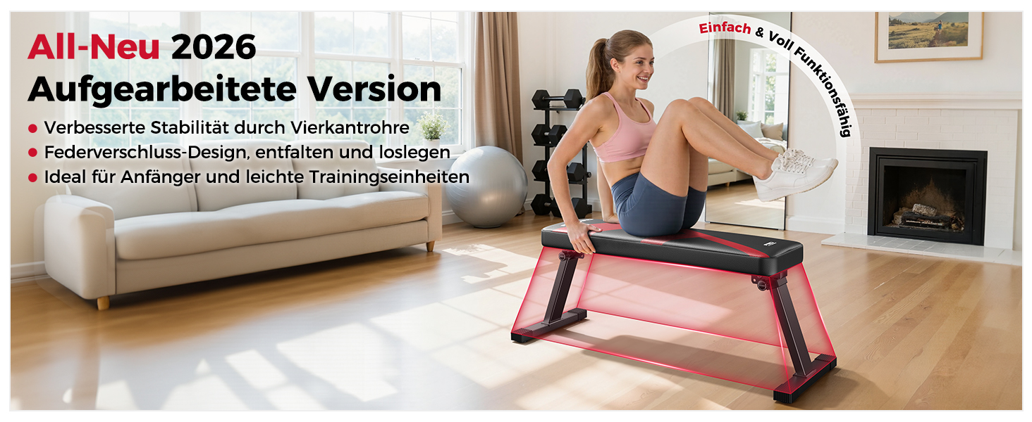 Flybird: Складна лавка для жиму лежачи - міцна, для силових тренувань, максимальне навантаження 300 кг