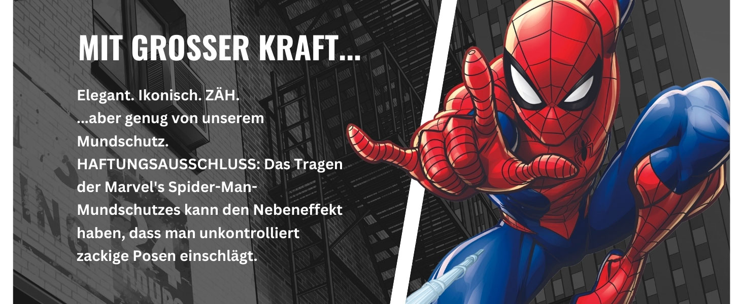 Капа спортивна Marvel Spider-Man для захисту зубів з брекетами, універсальний розмір. Капа для регбі, MMA, боксу, хокею, дзюдо, кікбоксингу та інших контактних видів спорту