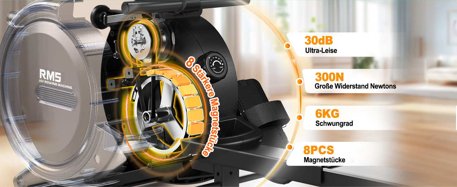 Гребний тренажер MettleMatic Bluetooth, 16 рівнів, 150 кг, 2 роки гарантії