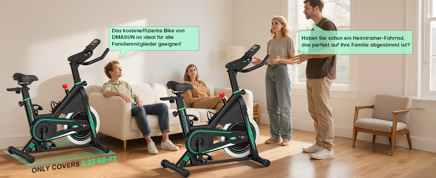 DMASUN Hometrainer: Безшумний велотренажер з регулюванням опору, LCD-дисплеєм та зручним сидінням (до 160 кг)