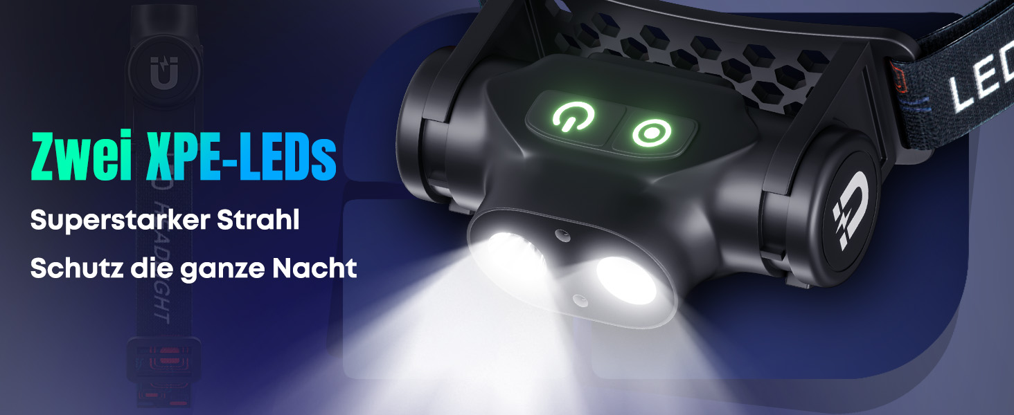 Фронтальний ліхтар Pawfly LED перезарядна, надяскравий, 4 режими, сенсор, магніт, IPX4, вологостійкий, для бігу, кемпінгу, риболовлі