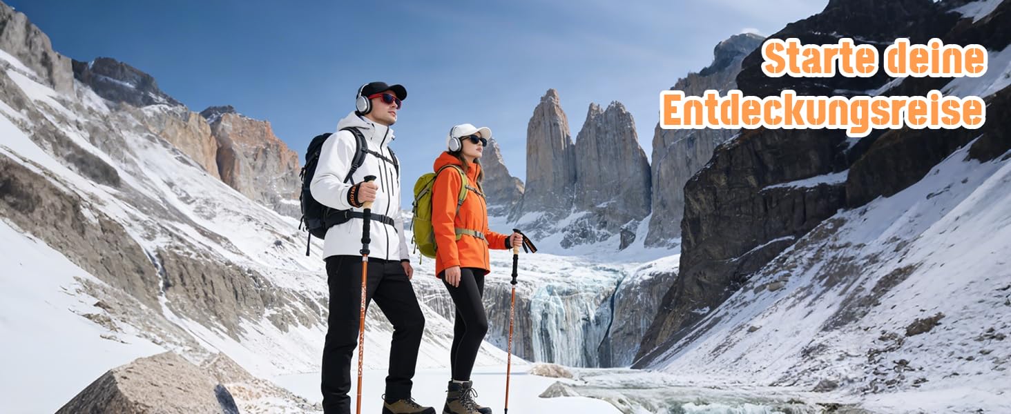 Телескопічні палиці для скандинавської ходьби та трекінгу (2 шт), складані, 110-130 см, алюмінієві, чорні, з гумовими наконечниками та сумкою