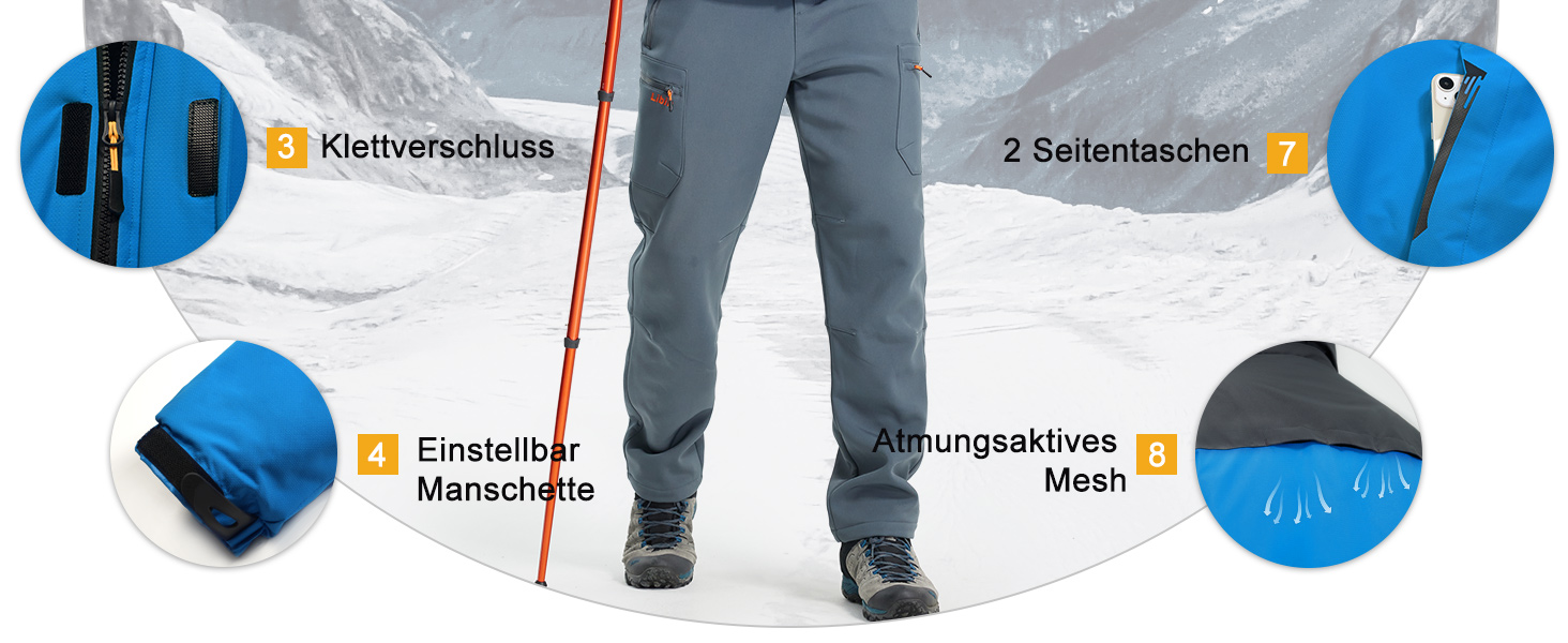 Зимова куртка Libin для чоловіків: тепла, водонепроникна, дихаюча, для катання на сноуборді та туризму. Чорний колір, розмір L