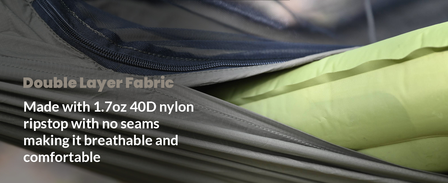 Гамак Onewind Premium 11' з москітною сіткою та ременями для кріплення, 335x162 см, для кемпінгу, подорожей та хайкінгу