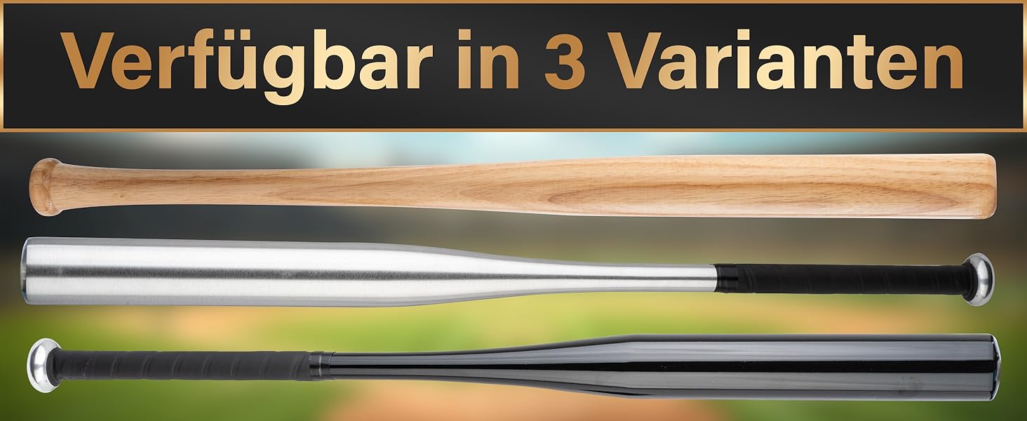 Бейсбольна бита Heldenwerk з дерева або алюмінію - Нековзне руків'я - Міцна конструкція, 31 дюйм, чорний (алюміній)