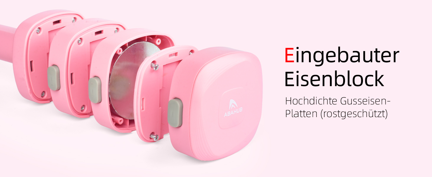 Набір гантелей Abahub 4-в-1, регульовані штанги для дому, фітнесу та силових тренувань. Ідеально для жінок та початківців, рожеві гантелі 1-2.5 кг (2 шт.)