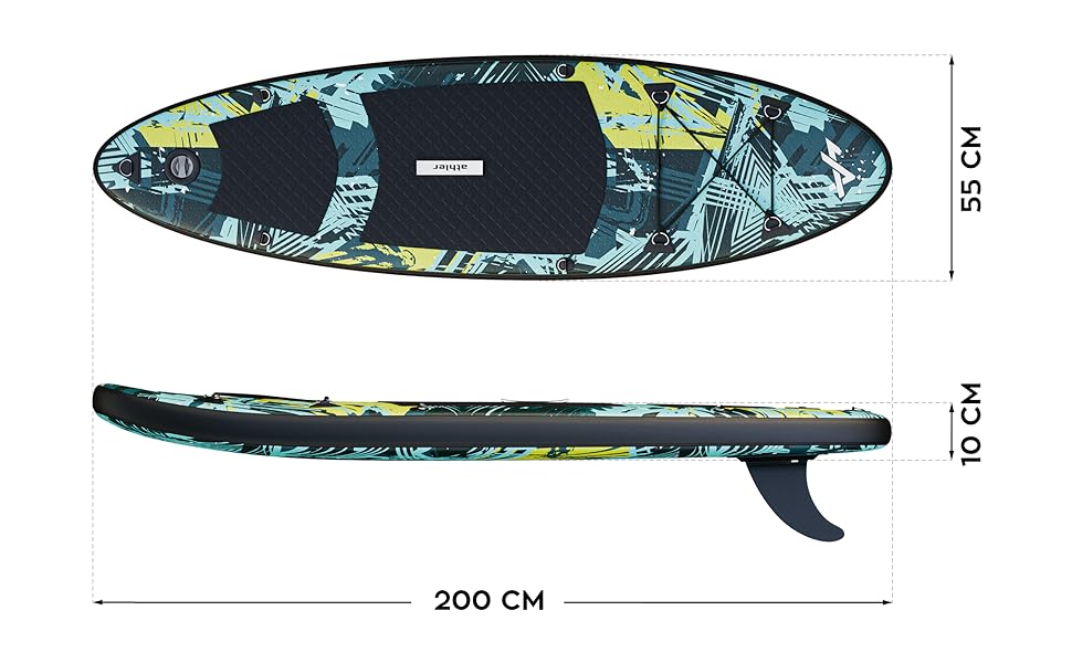 Надувне SUP для підлітків Athler Splash 50 з сидінням та аксесуарами - SUP/Каяк, Комплект з рюкзаком, веслом, насосом, шнуром, фінами