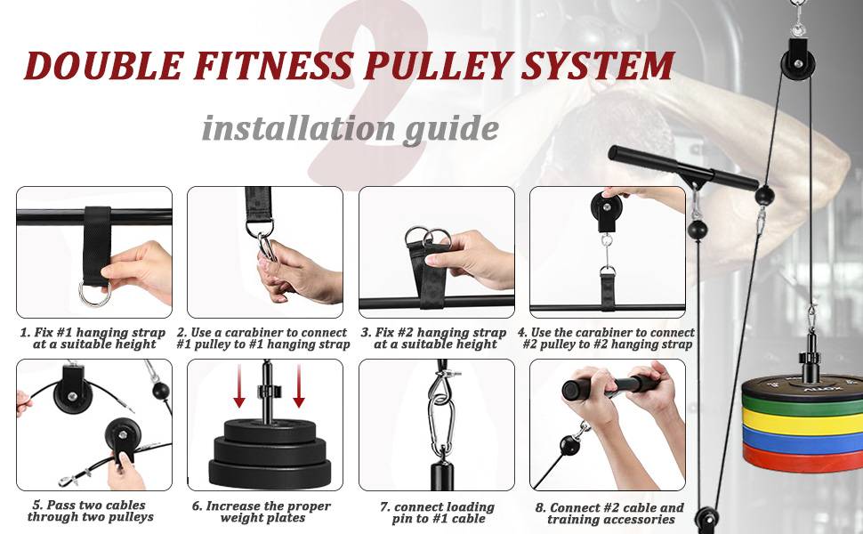 Фітнес-набір Favuit Cable Pull Lat Pulldown, канат на трицепс, шків DIY