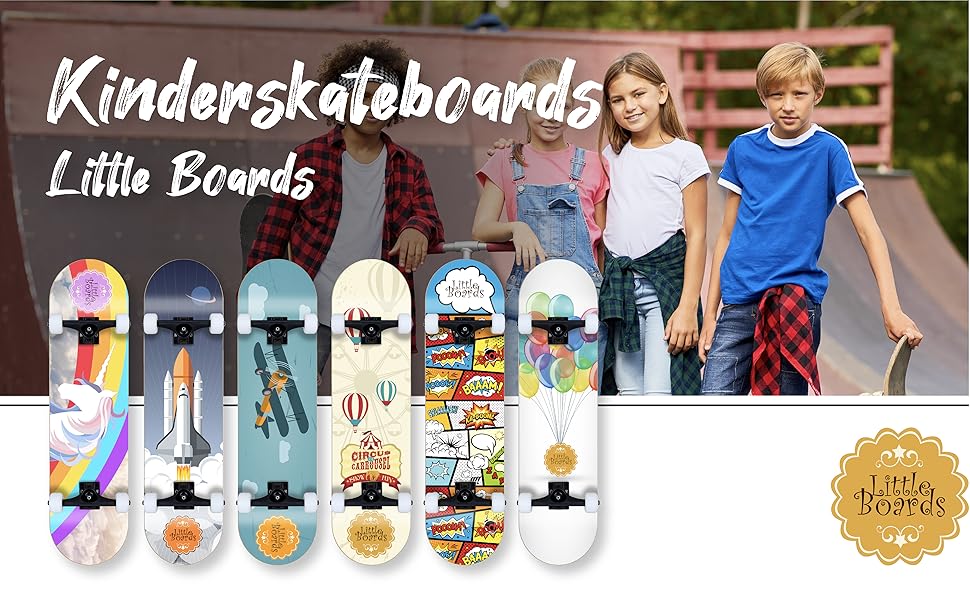 Скейтборд Little Boards - дошка від 3 років, Maple, ABEC 5, 6.5'