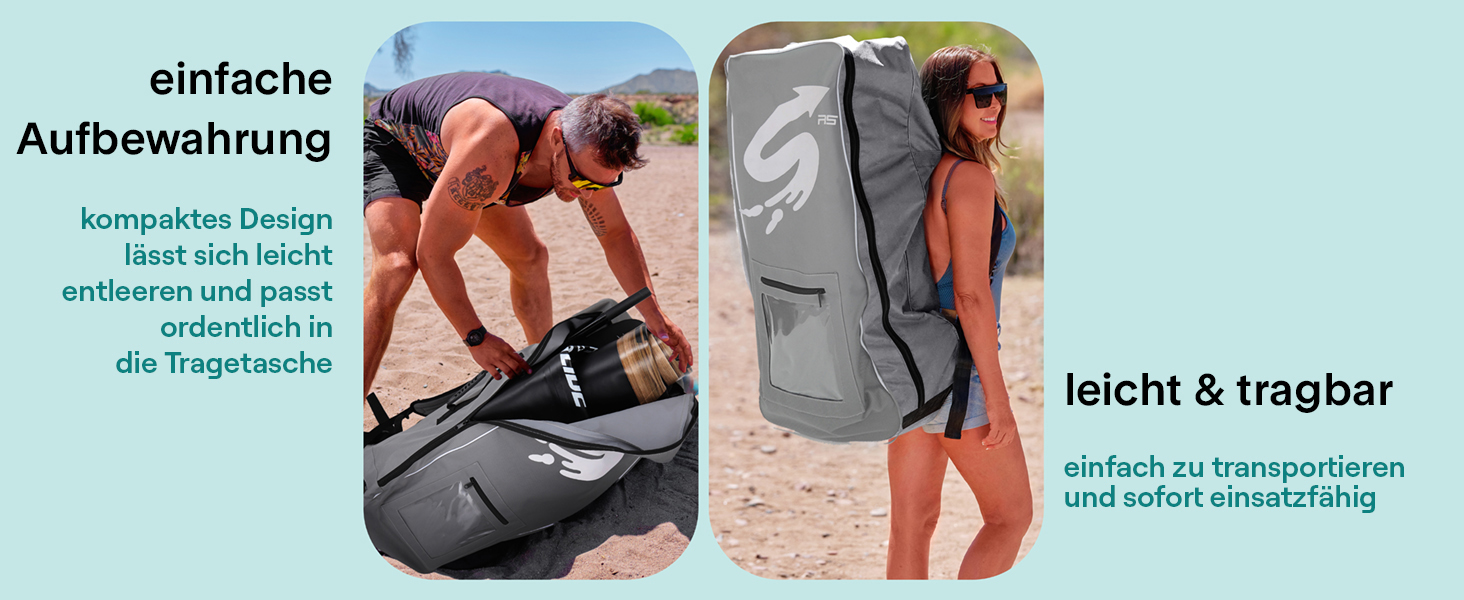 Надувний SUP SereneLife для дорослих та дітей: комплект з веслом, насосом та сумкою. Touring SUP для річки, моря та озера. Максимальне навантаження 155 кг.