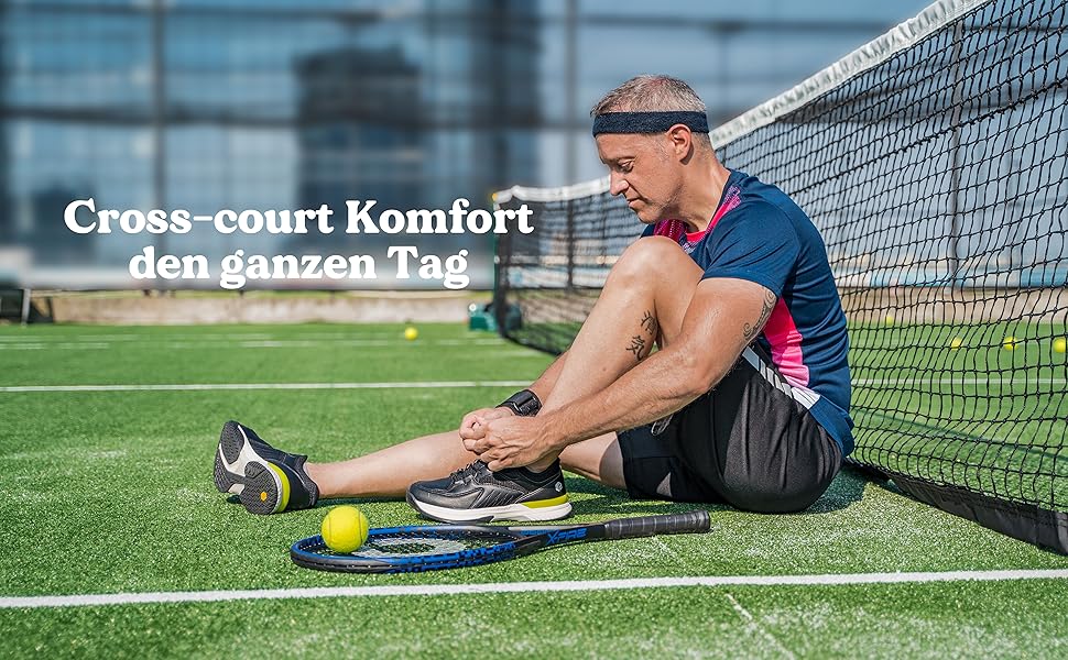 Тенісні кросівки FitVille для чоловіків (широкі) - білі/сірі. Дыхаючі кросівки для тенісу, бадмінтону, залу, фітнесу. 46 EU (широкі)