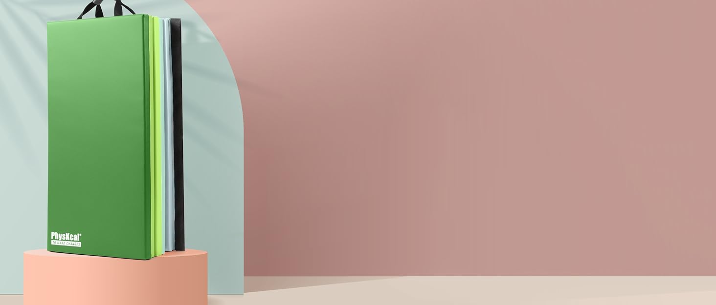 Складаний гімнастичний мат для фітнесу та tumbling 195 x 75 x 3 см, м'який килимок для спорту та ігор з ручками для перенесення, дитячий мат для активних ігор