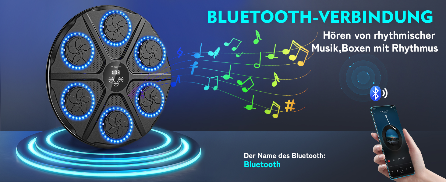 Музична бокс-машина для дорослих і дітей з Bluetooth, LED, 12 режимів та 12 швидкостей, бокс-рукавички в комплекті, електронний тренажер для боксу