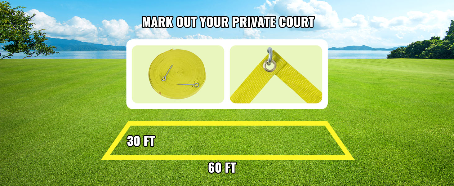 VEVOR Регульоване волейбольне сітка, комплект 9,7 x 2,4 м, портативне пляжне волейбольне сітка, оранжевий колір, складане волейбольне сітка з сумкою, для саду та пляжу