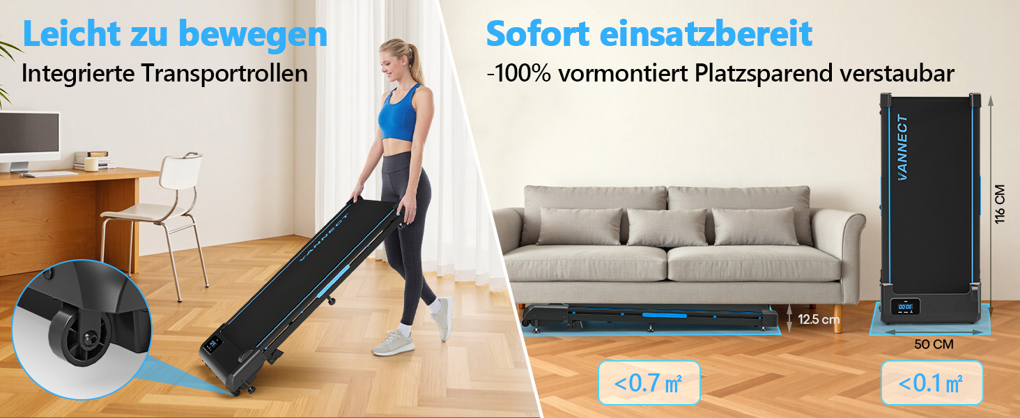 Walking Pad - компактний біговий тренажер для дому з регулюванням нахилу до 9%, швидкість 1-10 км/год, LED-дисплей, пульт дистанційного керування, потужність 2.75HP, максимальне навантаження 150 кг, без монтажу