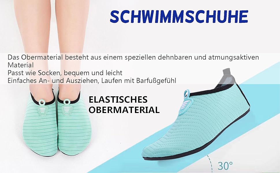 Чоловічі та жіночі аквашузи для плавання та серфінгу, шкарпетки для води, пляжні шкарпетки, швидко сохнуть (43/44 EU, світло-блакитний)