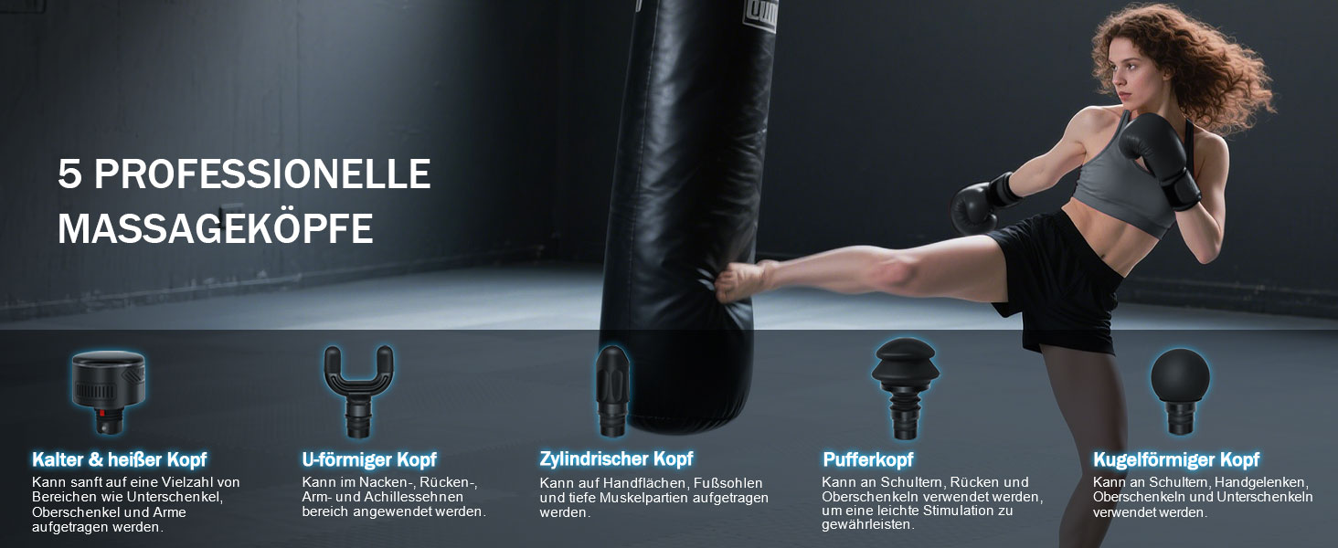 Електрична масажна пістолета з підігрівом та охолодженням для глибокого масажу м'язів