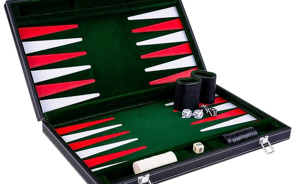 Набір для гри в шашки та нарди Engelhart 18 дюймів, червоно-чорно-білий, степенений, 250519