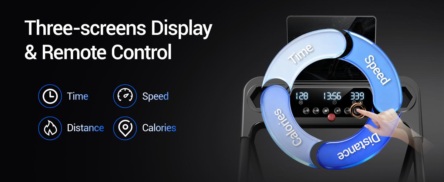 Біговий доріжка CURSOR для дому, складана, з нахилом 15%, швидкість 12 км/год, двигун 3.0 PS, LED-дисплей, чорна