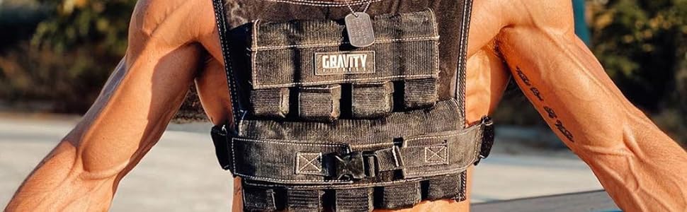 Жилет з обтяженням Gravity Fitness - 15 кг - 20 кг - повністю регулюється. Гімнастика, кроссфіт, силові тренування, домашнє та комерційне використання. 20,0 кг 20