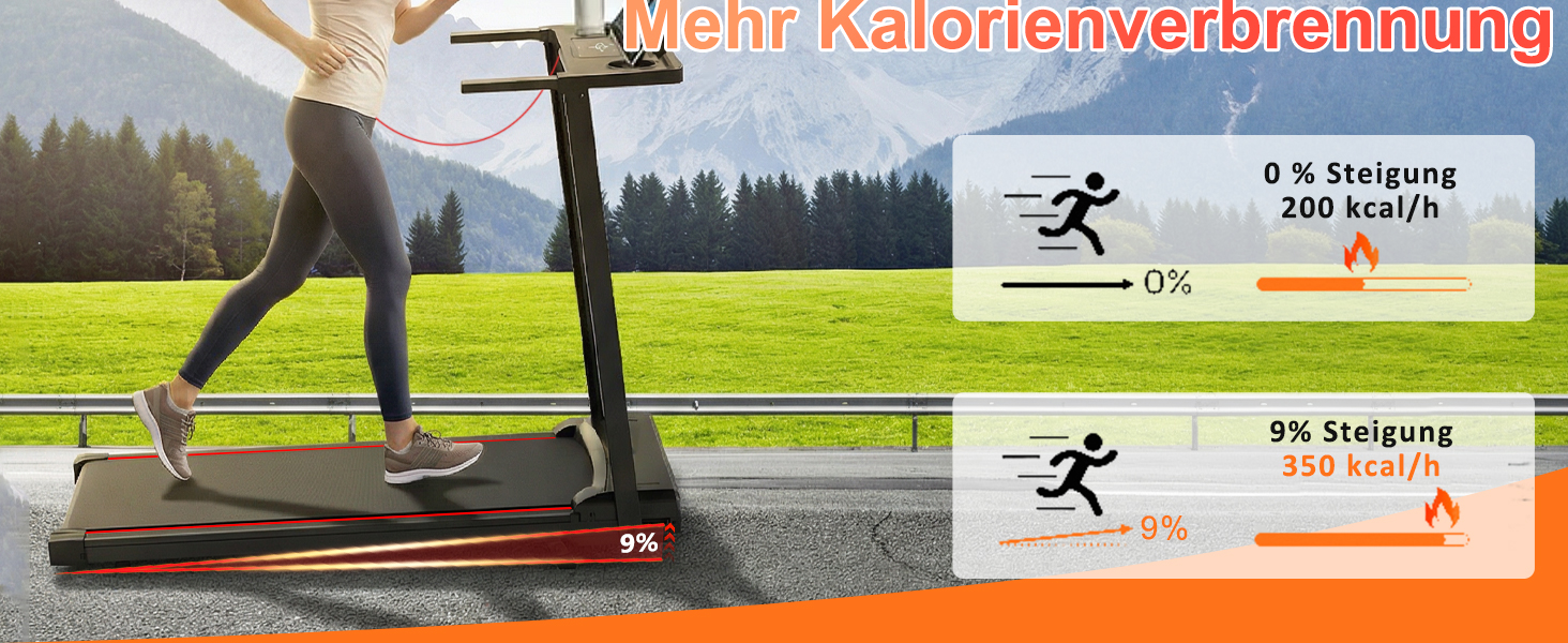 Бігова доріжка Walking Pad для дому та офісу, 1-12 км/год, кут нахилу 9%, 3 к.с., LED-дисплей, амортизація, до 120 кг