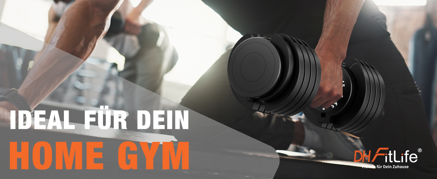 Набір регульованих гантелей DH FitLife 10 в 1 (12кг x 2), розбірні гантелі з 10 рівнями ваги від 2,5 до 12 кг