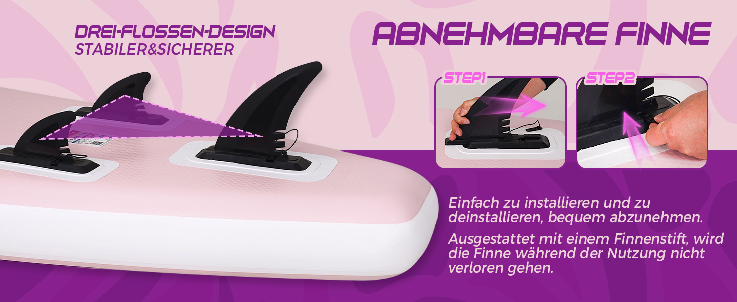 Надувний SUP-борд FunWater 10'6'-11'6' – ідеальний для початківців та сімей, з антиковзким EVA-деком, веслом, насосом та аксесуарами (10'6-TIKI LILA)