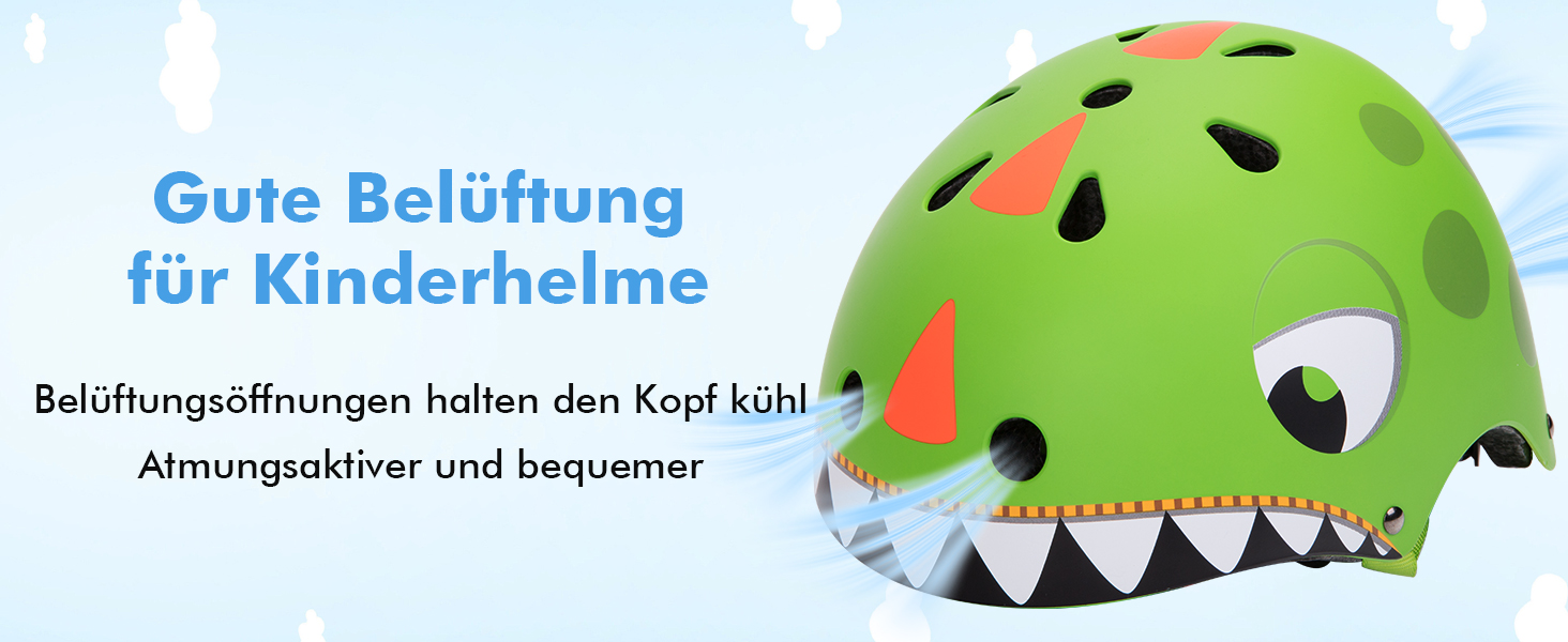 Дитячий шолом Kinderhelm для велосипеда, скейтборда, самоката, 50-54 см, регульований, CE-сертифікація (зелений)