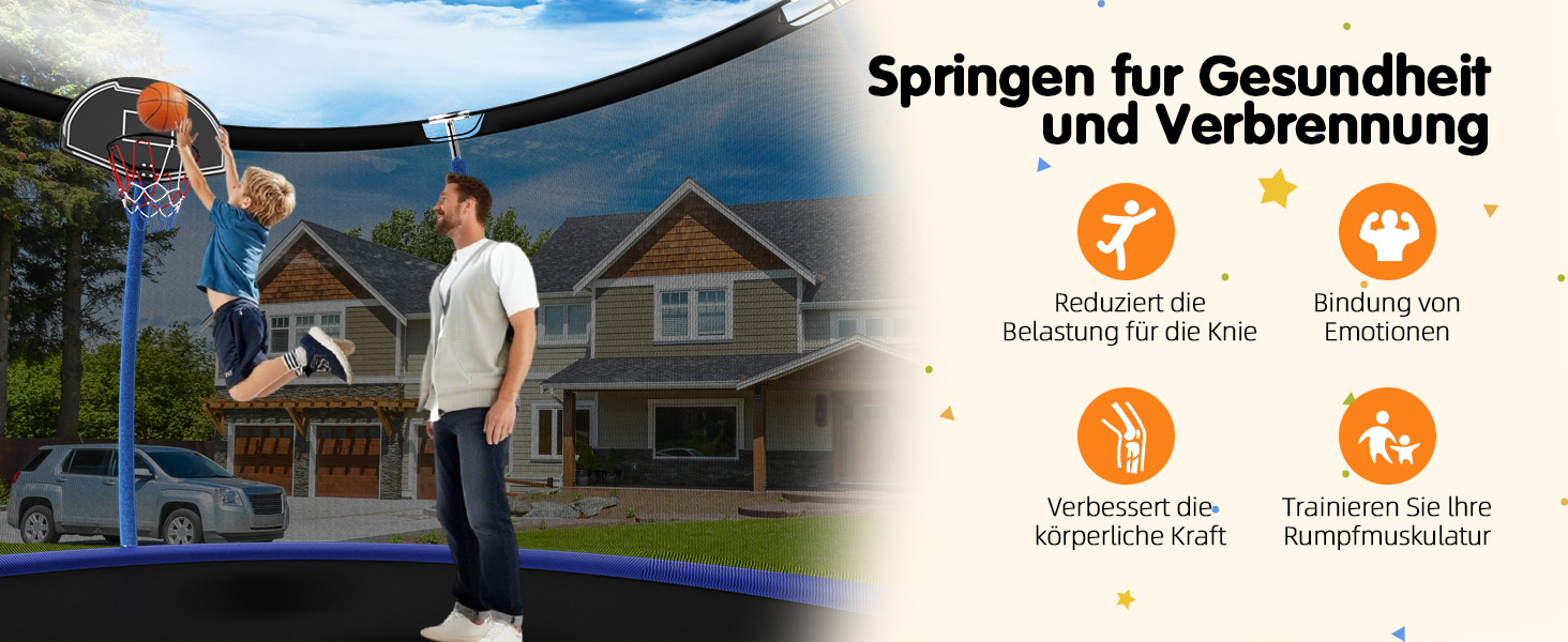 Батут Redkid Outdoor 305 см з сіткою, драбиною та баскетбольним кільцем, 440 фунтів