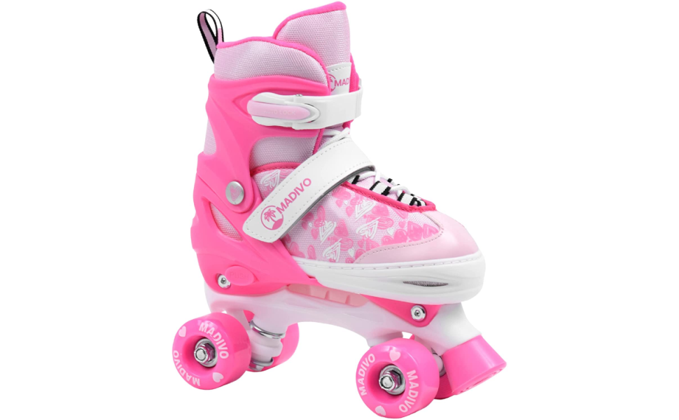 Роликові ковзани MADIVO Love Kinder для дівчаток, регульовані, 34-37 (рожеві), 30-33 | Ідеальні для дітей та підлітків