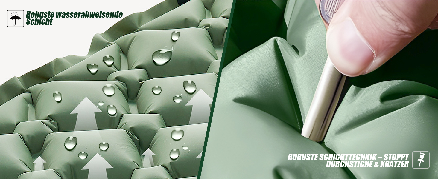 Надувний килимок для кемпінгу Isomatte Ultraleicht - самонадувний, легкий, зелений