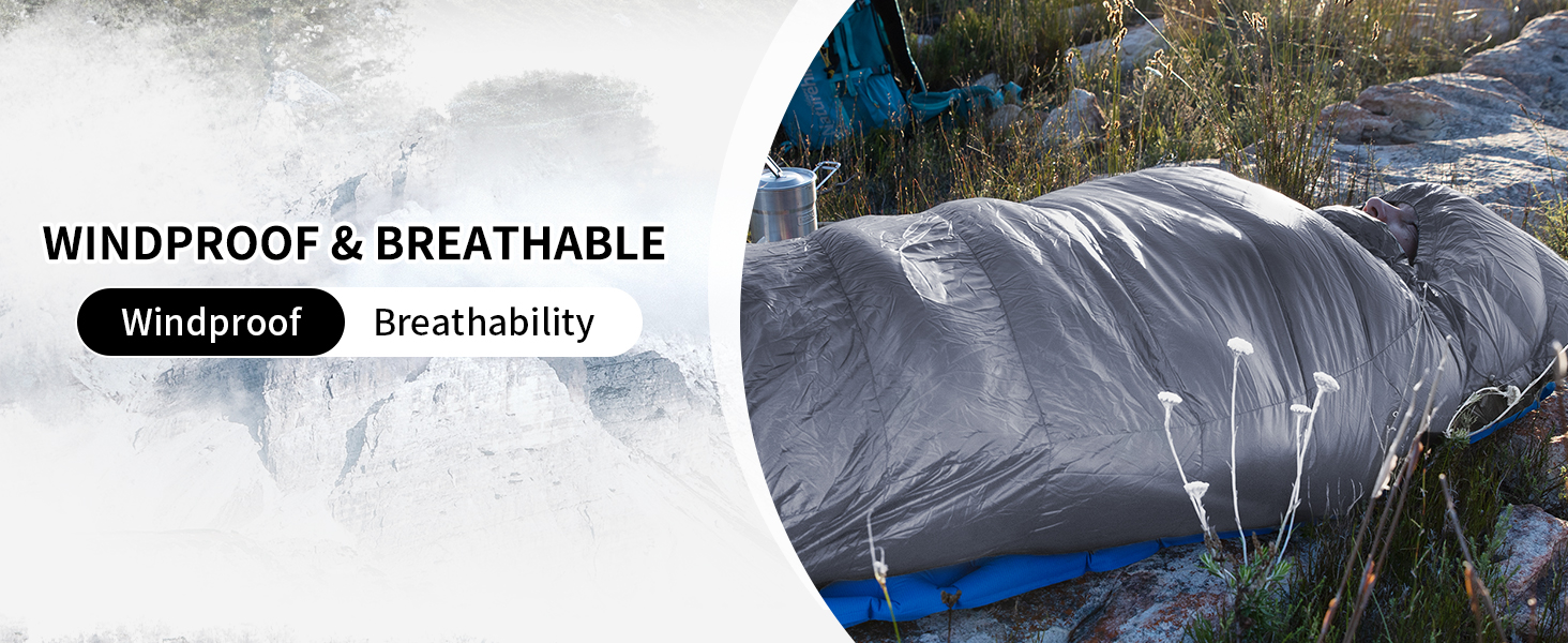 Спальний мішок Naturehike 750FP, 4 сезони, теплий зимовий, ультралегкий, для кемпінгу (CW700/Сірий/L)