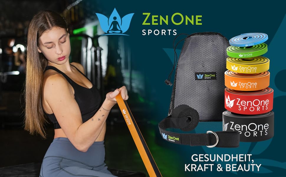 Набір стрічок опору ZenOne Sports Premium LIGHT (синій, зелений, жовтий)