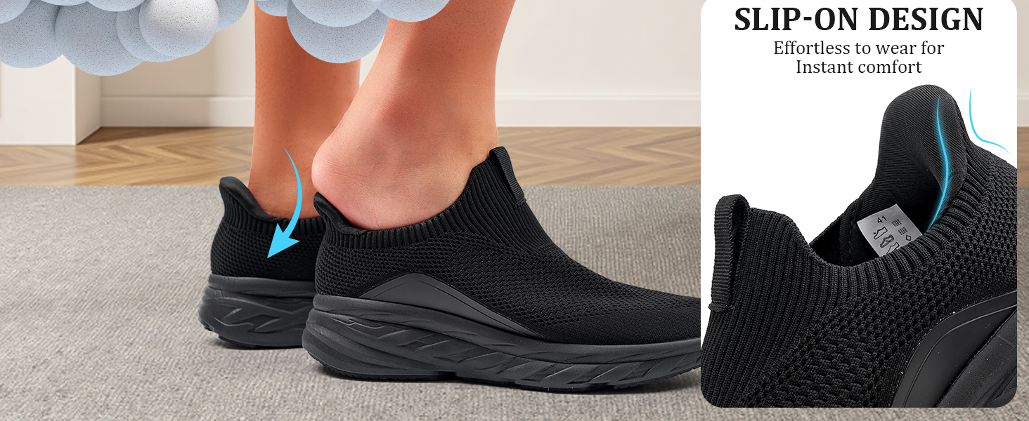 Чоловічі кросівки Sosenfer Slip-On без шнурівків, спортивні, для бігу, фітнесу, прогулянок, 1646, темно-синій, 46 EU