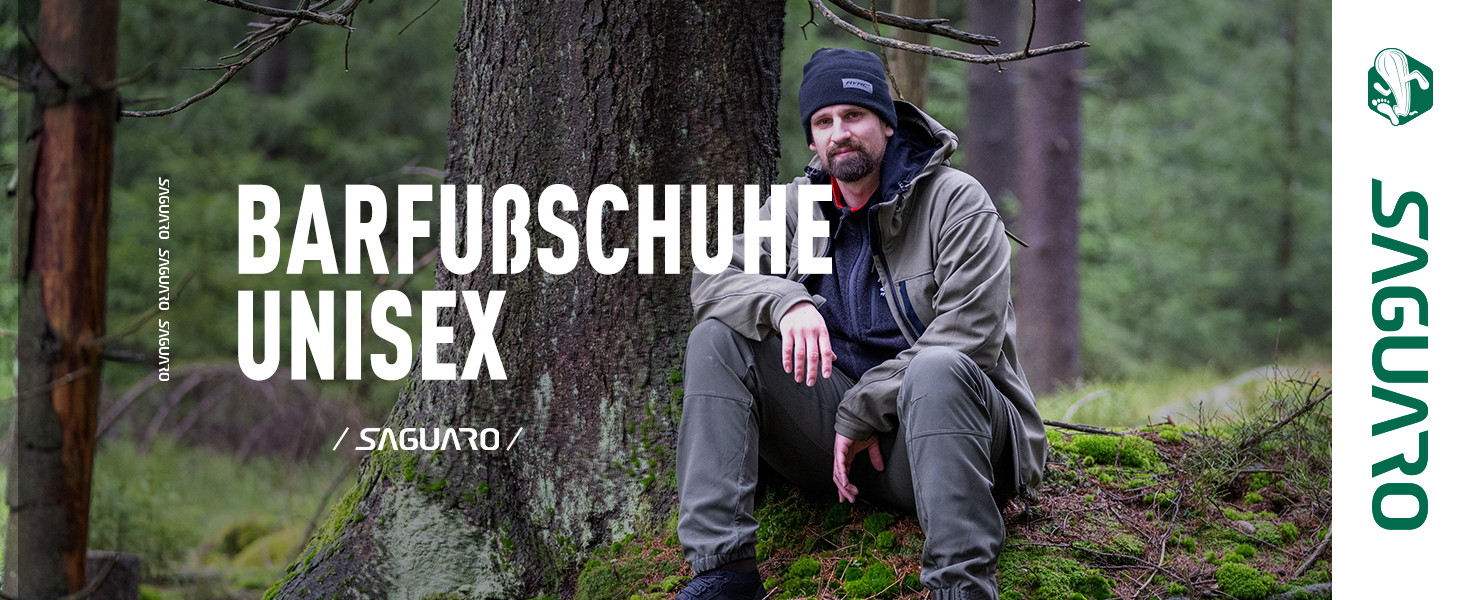 Босими кросівки для чоловіків та жінок Saguaro: легкі, зручні, з нульовим дропом, розмір EU 36-48, чорний