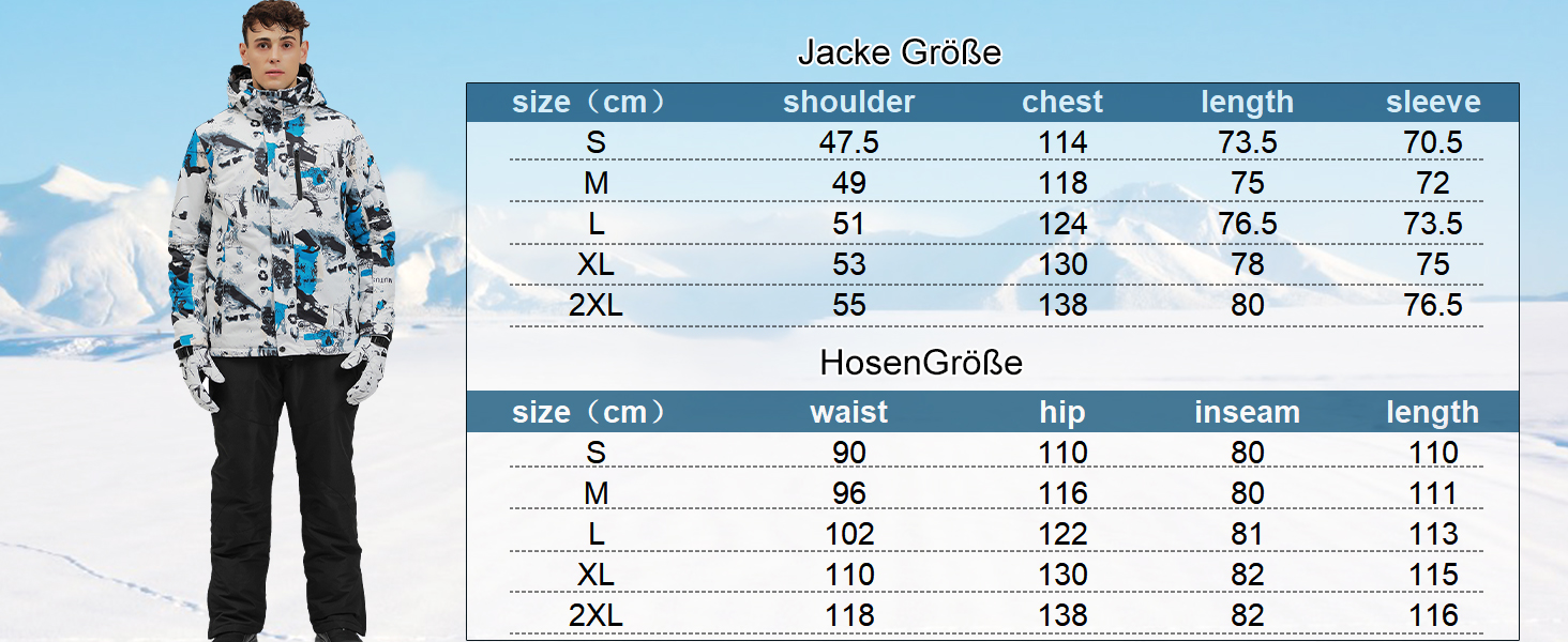 Комплект гірськолижний чоловічий HOTIAN: куртка та штани, зимовий костюм, водонепроникний, вітронепроникний, синій+чорний