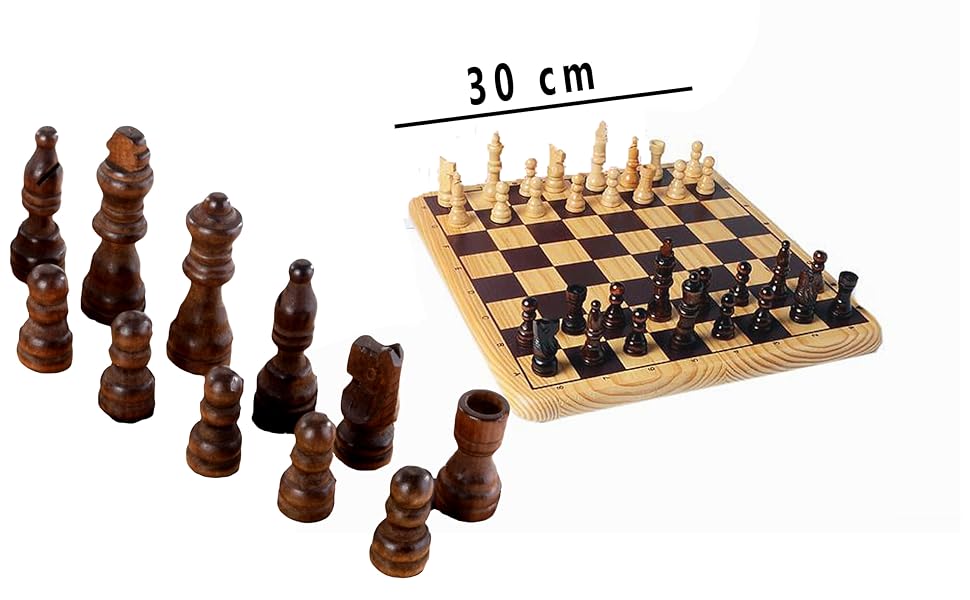 Шахи Engelhart з берези - Класична настільна гра для 2 гравців - 32 фігури, король 77 мм - для початківців, від 6 років