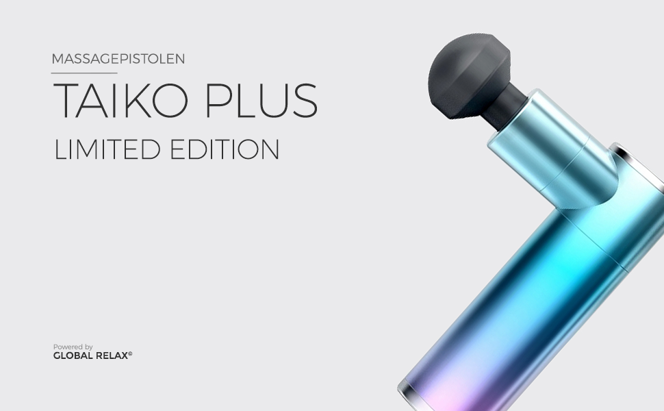 GLOBAL RELAX TAIKO PLUS Масажний пістолет Limited Edition для глибокого масажу м'язів і зв'язок, перкусійний масаж, швидке відновлення після тренувань