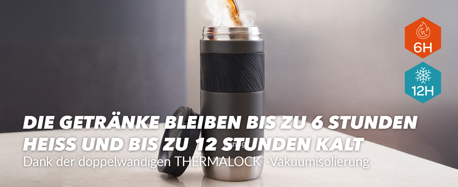 Термокружка Contigo Byron Snapseal 470 мл, нержавіюча сталь, Licorice - герметична, для кави, без BPA