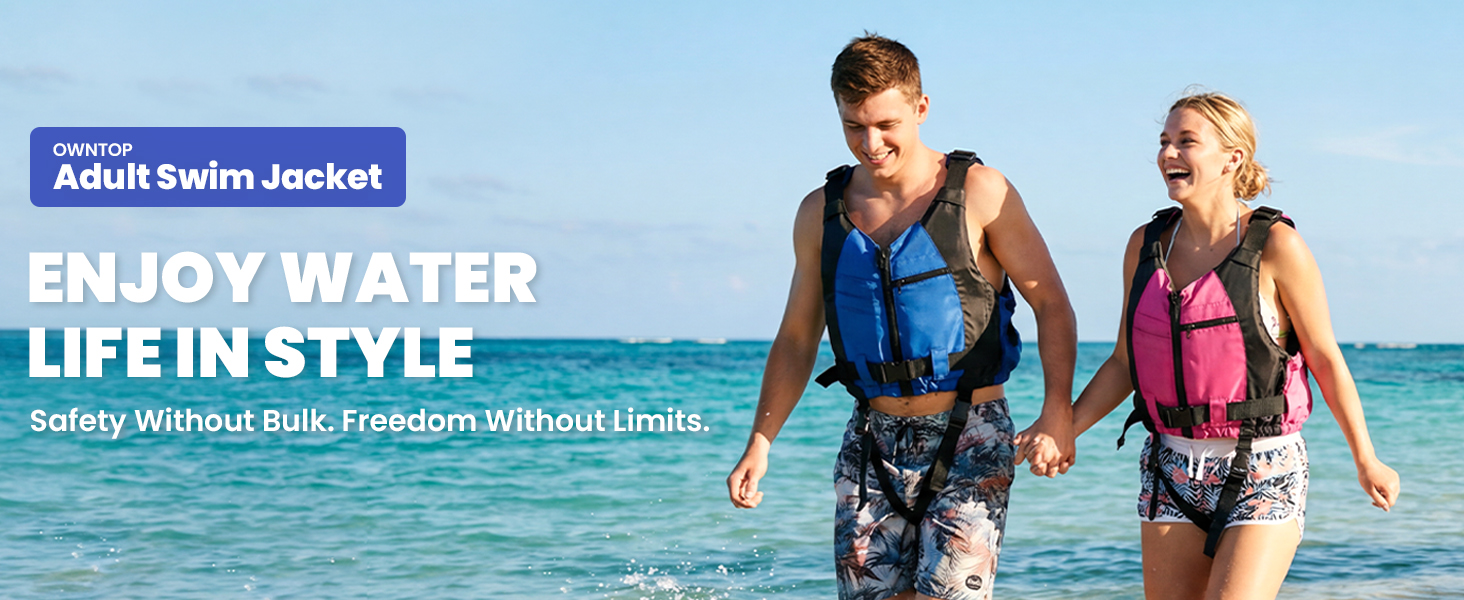 Рятувальний жилет Owntop для дорослих (XL-XXL), 50N, з кишенями, регульований, для SUP, каякінгу, риболовлі, вітрильного спорту та каное, чорний