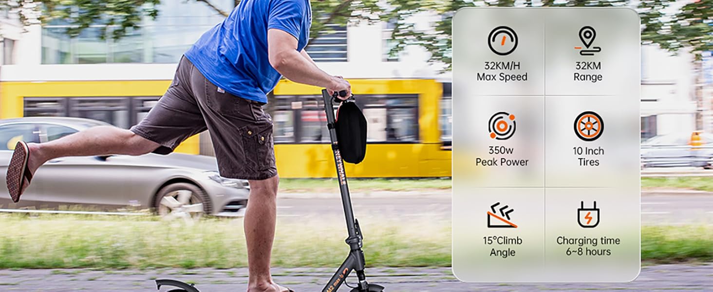 Електросамокат E-Scooter M2 Max, запас ходу 35 км, 10'' колеса, складаний, для міста та ком'ютерів