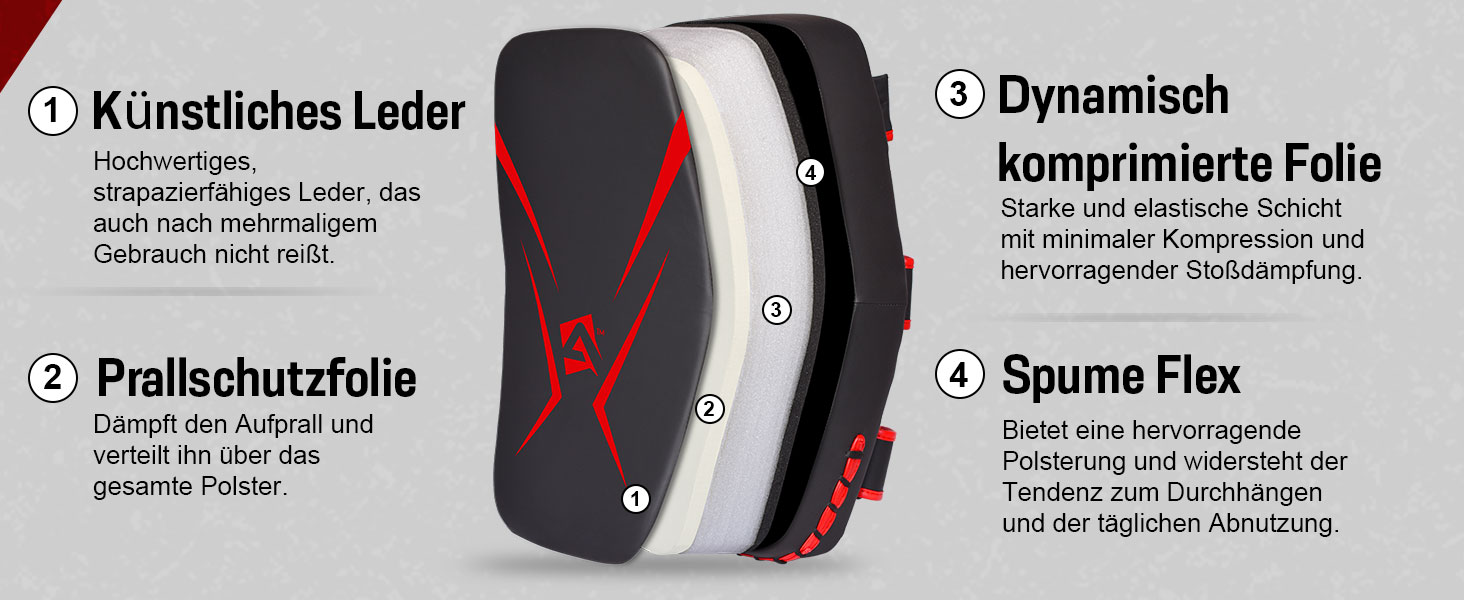 Набір боксерських подушок Pratzen Maya-Leder Curved (пара, чорний) для боксу, кікбоксингу, муай-тай, карате та MMA