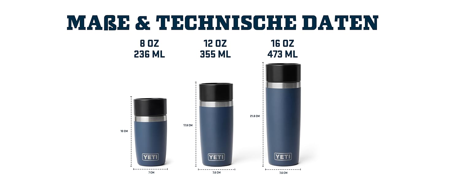Термофляга YETI Rambler 16 oz (473 мл) з кришкою Commuter, нержавіюча сталь, Navy