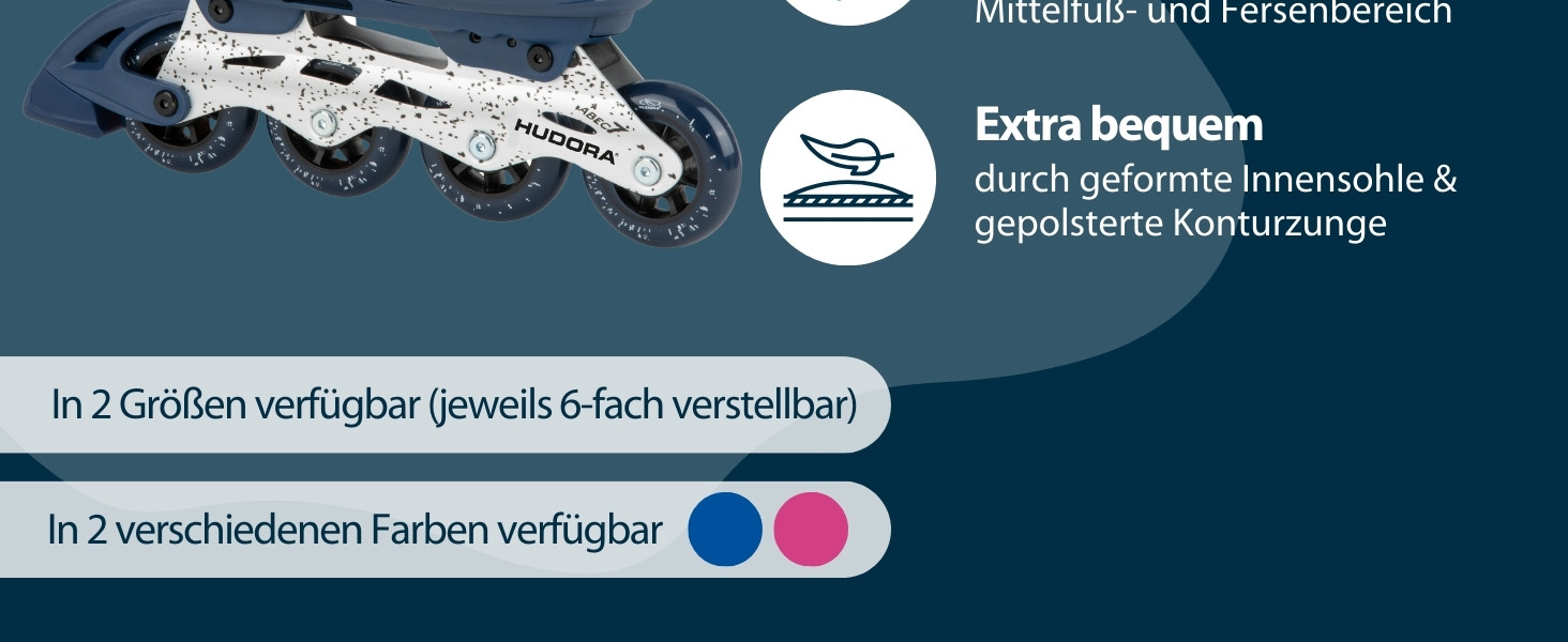 Інлайнери для дітей та підлітків Hudora Comfort Strong Berry, 29-34, регульовані, дихаючі