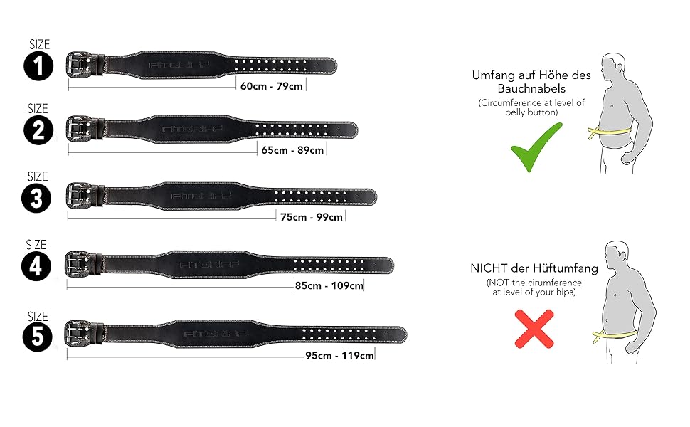 Fitgriff® Класичний пояс для важкої атлетики - 100% шкіра - для жінок та чоловіків - пояс для бодібілдингу, силових тренувань, важкої атлетики - Чорний (4 дюйми)